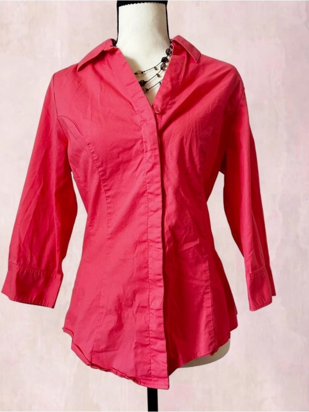 Riders by Lee Coral-Red Button-Down Women's Shirt - Picture 4 of 4